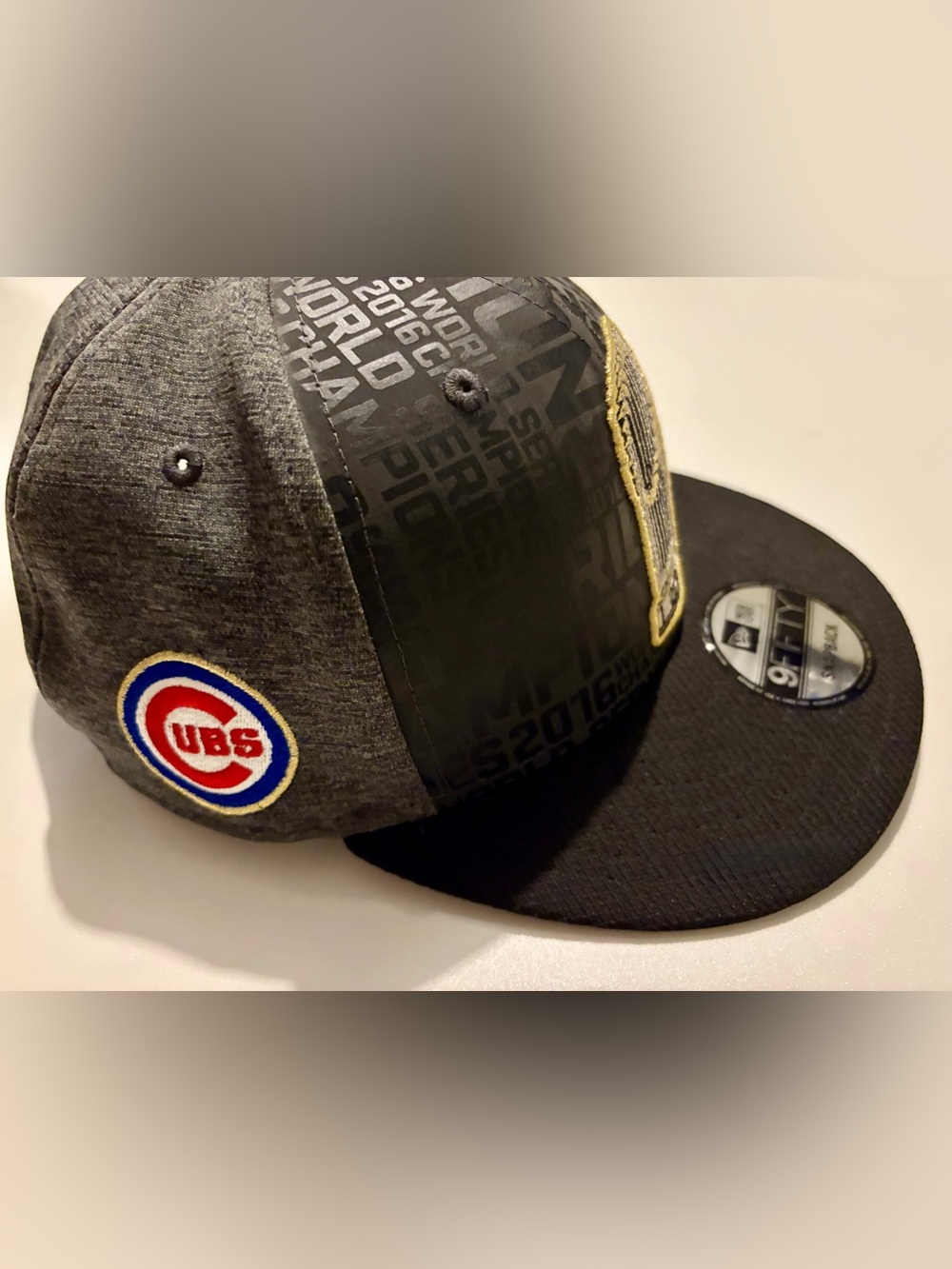 Chicago Cubs Black & Gray Patch Trucker Hat